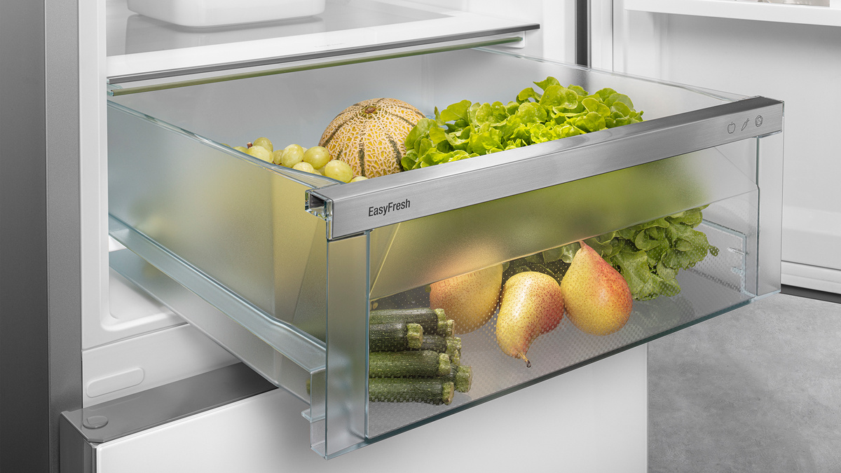 Bezpieczny system EasyFresh z wbudowaną prowadnicą szuflady